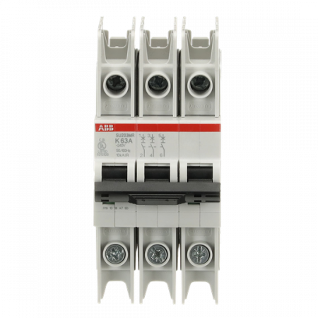 ABB SU203MR-K63 Sicherungsautomat K-Char., 10kA, 63A, 3P, RTT UL 489, Ringkabelanschluss