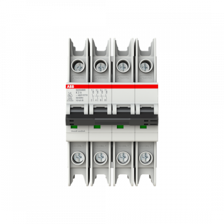 ABB SU204MR-K2 Sicherungsautomat K-Char., 10kA, 2A, 4P, RTT UL 489, Ringkabelanschluss
