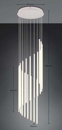 TRIO BAXTER LED-Pendelleuchte 70W CCT 2300-4000K dimmbar Ø 37 cm Warmgrau