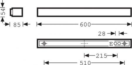 TRILUX 6064840 LED Badleuchte 600 mm 8 W 4000 K IP44/IP40