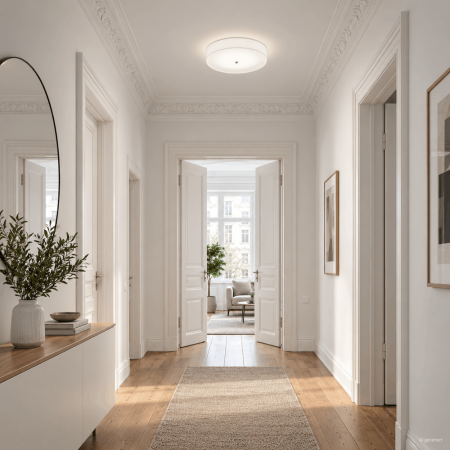 HELESTRA BOKI LED Deckenleuchte 31 W 2280 lm 2800 K Warmweiß Ø 450 mm Weiß dimmbar