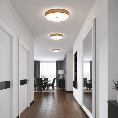 HELESTRA BOKI LED Deckenleuchte 31 W 2280 lm 2800 K Warmweiß Ø 450 mm Mocca dimmbar