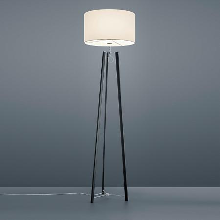 Dreibein Stehleuchte Helestra CERTO mit weißem Schirm