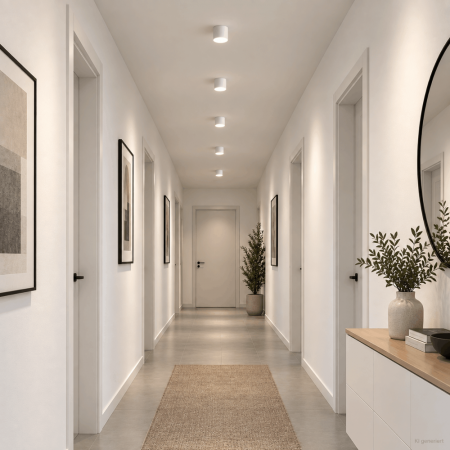 HELESTRA DORA LED Deckenleuchte 7,5 W 510 lm 2900 K Warmweiß Ø 100 mm Mattweiß satiniertes Glas