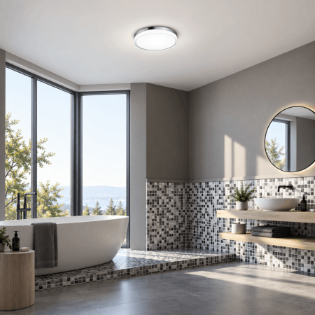 Helestra TANA 15/1933.04 LED-Deckenleuchte 18 W 2900 K Warmweiß, Chrom, 870 lm, IP44, nicht dimmbar
