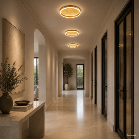 Helestra SONA LED Deckenleuchte 24 W 2040 lm 2900 K Warmweiß CASAMBI Smart Ø 40 cm Blattgold