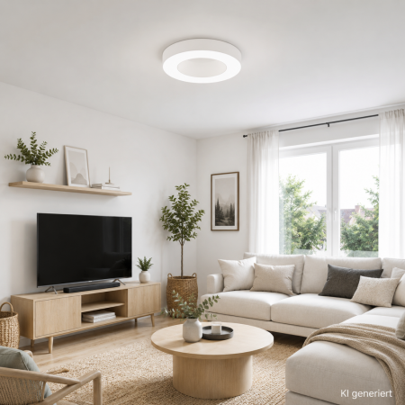 Helestra LOMO LED Deckenleuchte 45 W 2840 lm 2800 K Warmweiß CASAMBI Smart Ø 65 cm Weiß