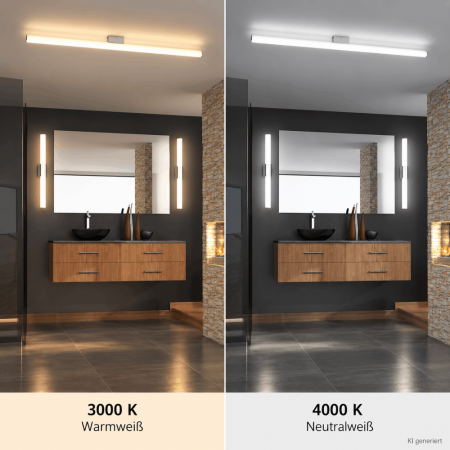 HELESTRA LOOM LED Wandleuchte 20 W 1990 lm 3000–4000 K Warmweiß Neutralweiß 1200 mm Chrom IP44