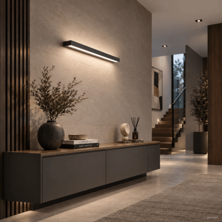Helestra SLATE 18/2038.22 LED-Wandleuchte 15 W 2900 K Warmweiß, Schwarz matt, 960 lm, IP44, Up-/Downlight