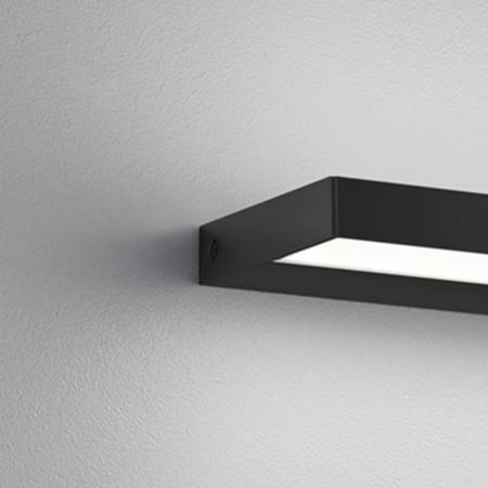 60cm Helestra SLATE LED Wandleuchte & Spiegelleuchte in matt Schwarz & Transparent satiniert