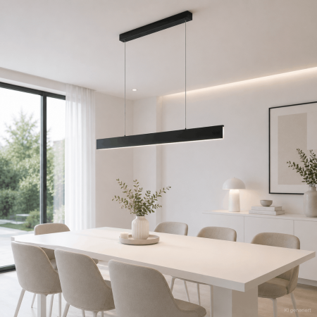 Helestra NEX LED-Pendelleuchte 45W 2820lm 2700 K Warmweiß CRI 90–100 dimmbar CASAMBI optional Mattschwarz