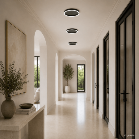 Helestra SONA LED Deckenleuchte 24 W 2040 lm 2900 K Warmweiß CASAMBI Smart Ø 40 cm Mattschwarz