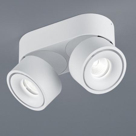 HELESTRA NAKA LED Deckenstrahler 30 W 2340 lm 2800 K Warmweiß 2-flammig schwenkbar dimmbar Weiß matt