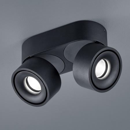 HELESTRA NAKA LED Deckenstrahler 26 W 2340 lm 2800 K Warmweiß 2-flammig schwenkbar dimmbar Schwarz matt