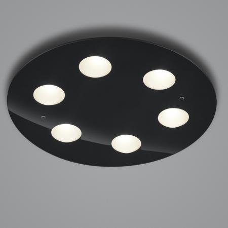 HELESTRA NOMI LED Deckenleuchte 40 W 4630 lm 2700 K Warmweiß 6-flammig dimmbar Schwarz