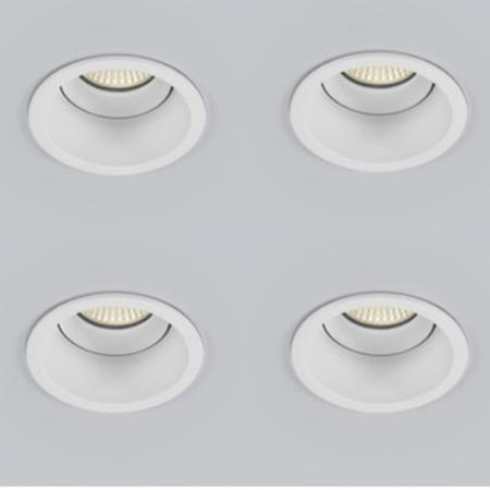 4er Set HELESTRA NESO GU10 Einbaustrahler schwenkbar dimmbar Weiß matt EinbauØ 75–82 mm
