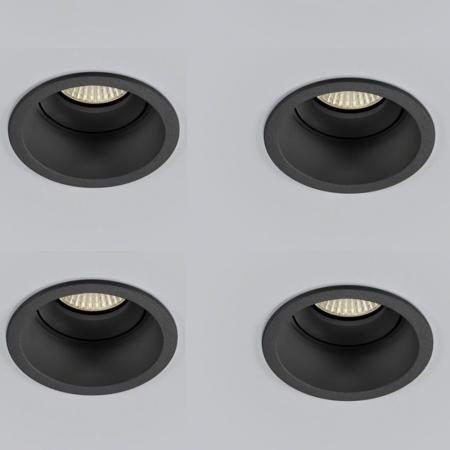 4er-Set HELESTRA NESO GU10 Deckeneinbauleuchte schwenkbar dimmbar Schwarz matt EinbauØ 75–82 mm
