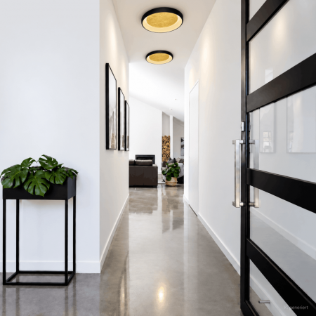 HELESTRA TYRA LED-Wand-/Deckenleuchte 32 W 3440 lm 2700 K Warmweiß Ra 90 230 V IP20 dimmbar Schwarz/Gold 54 cm