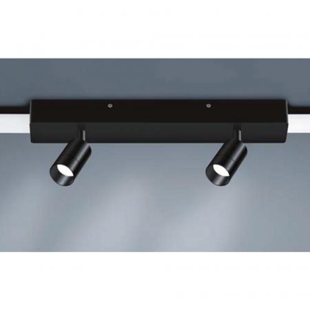 Helestra 2er LED Strahlermodul und Mittelgehäuse in mattschwarz dimmbar