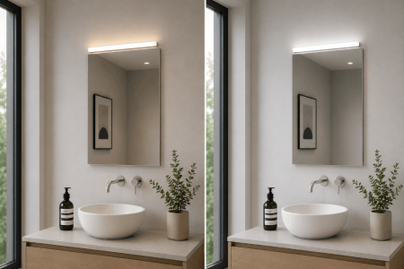 Helestra PONTO-S LED Spiegelleuchte 60 cm 12W 3000–4000 K Warmweiß/Neutralweiß 980 lm IP44 Chrom
