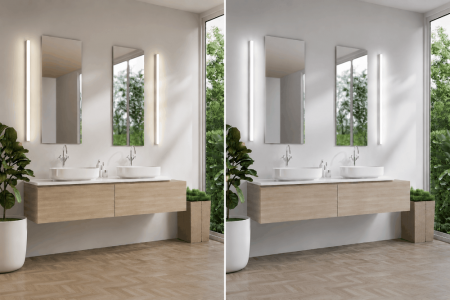120cm Helestra LOOM-2 Wand- und Spiegelleuchte in chrom IP44