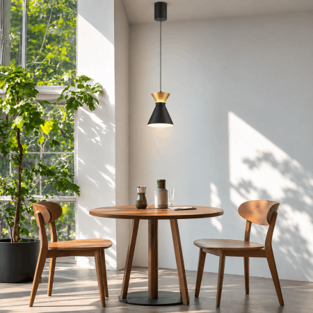Helestra LUK LED Pendelleuchte 12 W 720 lm 2700 K Warmweiß CASAMBI Smart 15 cm Schwarz-Gold