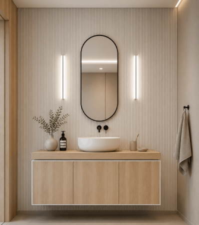 Helestra LOOM LED Wand-/Deckenleuchte 24W 3000–4000 K Warmweiß/Neutralweiß 2170 lm IP44 60 cm Chrom