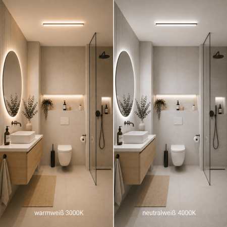 Helestra LOOM LED Wand-/Deckenleuchte 24W 3000–4000 K Warmweiß/Neutralweiß 2170 lm IP44 60 cm Mattschwarz
