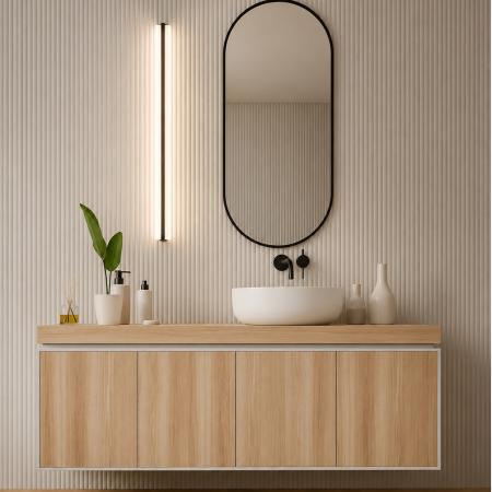 Helestra LOOM LED Wand- und Deckenleuchte 120 cm 40W 3000–4000K IP44 Chrom