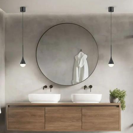 Helestra DUC 16/2630.22 LED-Pendelleuchte 9 W 2900 K Warmweiß, mattschwarz, IP44, dimmbar