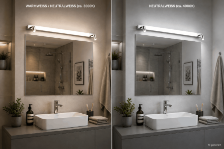HELESTRA NERO LED Wand- und Spiegelleuchte 12 W 1150 lm 3000/4000 K Ra 90 230 V IP44 Chrom nicht dimmbar