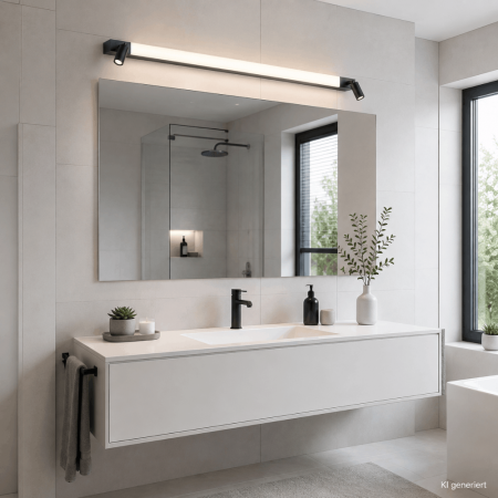 90cm Helestra NERO LED Wand-/ Spiegelleuchte Schwarz matt – Dreh- und schwenkbar mit CCT-Switch