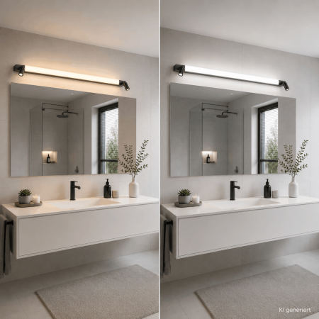 90cm Helestra NERO LED Wand-/ Spiegelleuchte Schwarz matt – Dreh- und schwenkbar mit CCT-Switch