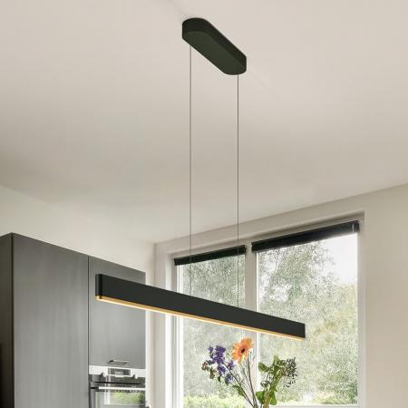 Helestra NIN Pendelleuchte LED schwarz-gold – dimmbar mit EASY-LIFT Höhenverstellung