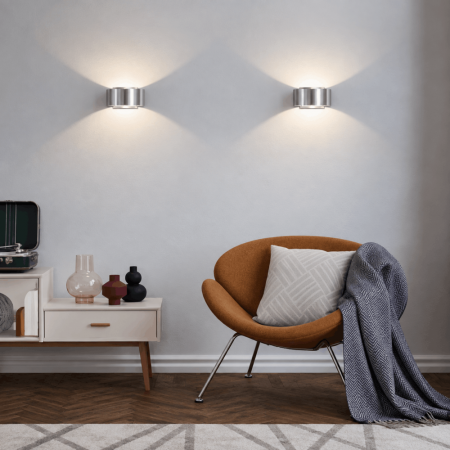 HELESTRA FOSCA LED Wandleuchte 9 W 580 lm 3000 K Warmweiß 160 mm Aluminium matt indirektes Licht