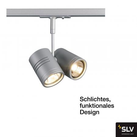 SLV 143432 BIMA II Leuchtenkopf, silbergrau, 2xGU10, max. 50W, inkl. 1P.-Adapter