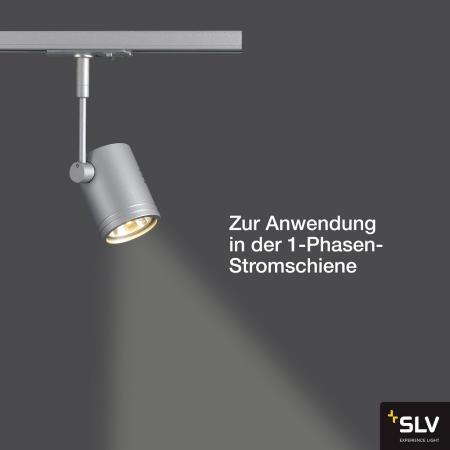 SLV 143442 BIMA I Leuchtenkopf, silbergrau, GU10, max. 50W, inkl. 1P.-Adapter