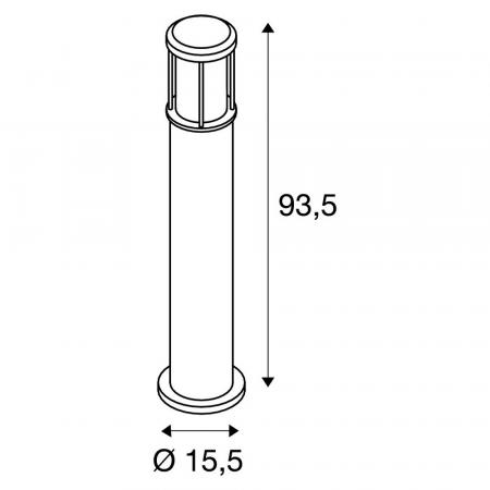 SLV 230465 OTOS GLAS Runde Wegeleuchte anthrazit 93,5cm hoch IP43