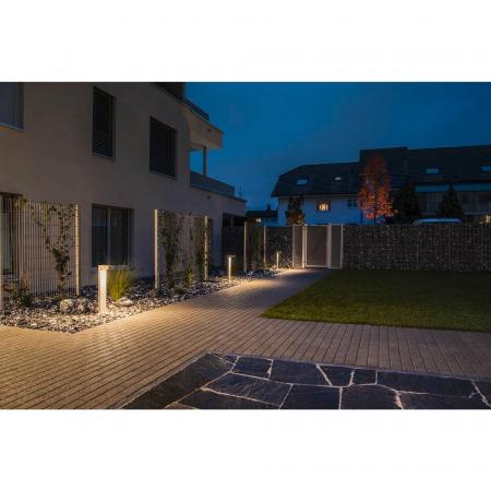SLV 232294 QUADRASYL Eckige 75cm hohe Wegeleuchte in silbergrau IP44