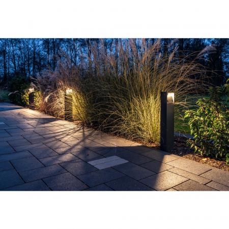 SLV 232125 LOGS 70cm hohe Wegeleuchte eckig anthrazit mit warmweisser LED