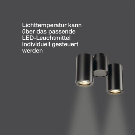 SLV 151830 ENOLA Deckenspot mit schwenkbaren Lampenköpfen in schwarz