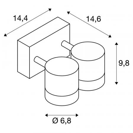 SLV 233094 NEW MYRA WALL Außenwandstrahler 2-flammig silbergrau dreh- und schwenkbar IP55