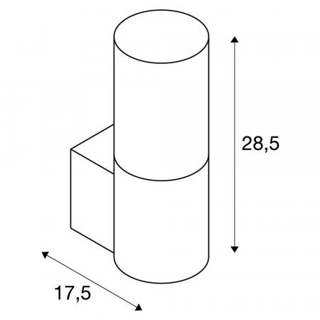 SLV 155752 LISENNE Wandleuchte in grau mit Rauchglas