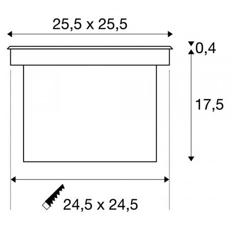 SLV 229381 DASAR LED SQUARE quadratischer Bodeneinbaustrahler mit Hochleistungs-LED IP67