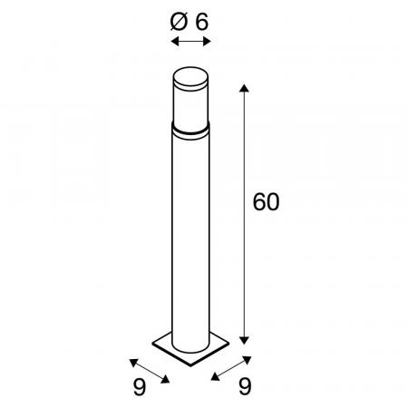 SLV 228110 TRUST 60cm hohe LED Wegeleuchte Edelstahl mit warmweißer LED IP55