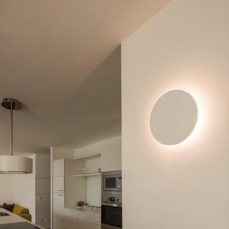 Bemalbare Gips Wandleuchte PLASTRA in weiß für inidividuelle Raumgestaltung inkl. warmweiße LED Ø 26cm SLV 148091