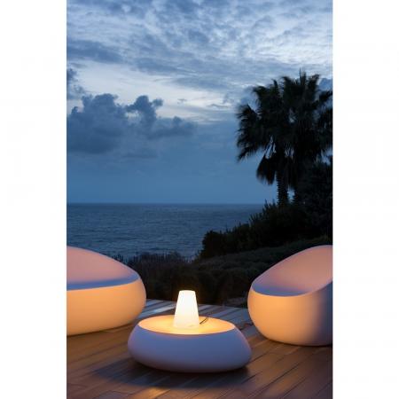 SLV 1001778 KIROCONE Outdoor Tischleuchte E27 IP44 weiss