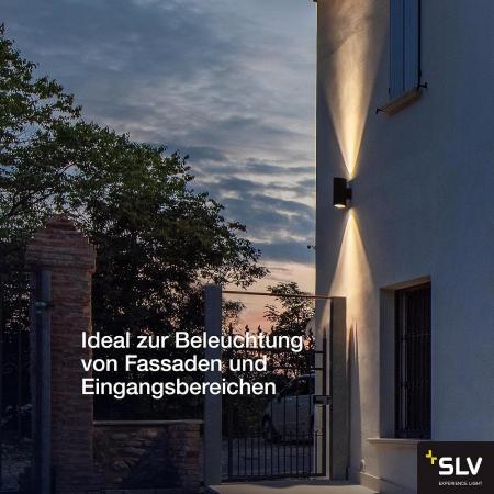 SLV 1003441 ENOLA ROUND UP&DOWN L Outdoor LED Wandleuchte anthrazit umschaltbare Farbtemperatur - hohe Farbwiedergabe