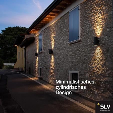 SLV 1003441 ENOLA ROUND UP&DOWN L Outdoor LED Wandleuchte anthrazit umschaltbare Farbtemperatur - hohe Farbwiedergabe