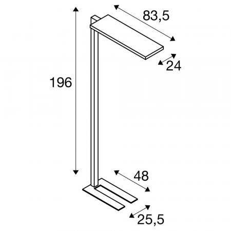 SLV 1007463 WORKLIGHT PRO Stehleuchte 100W 4000K Touch weiß